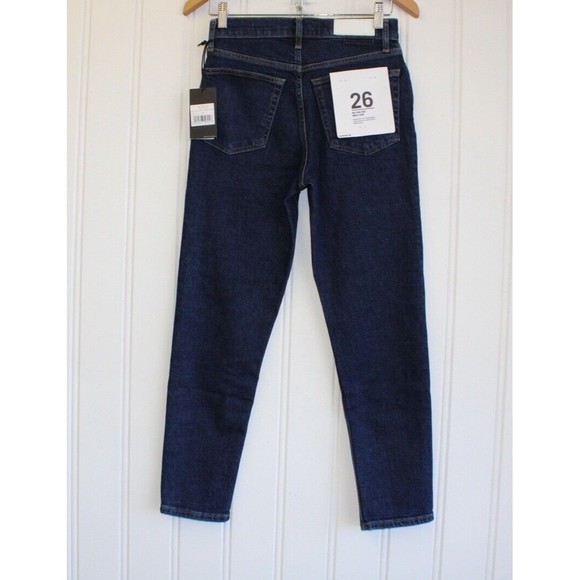 Re/done 90s Comfort Stretch High Rise Ankle Crop Dark Rinse Color Size 26 NWT - Picture 12 of 15